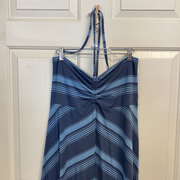 Patagonia Skirt Dress NWT size Large Organic Cotton striped blue convertible - Picture 4 of 11